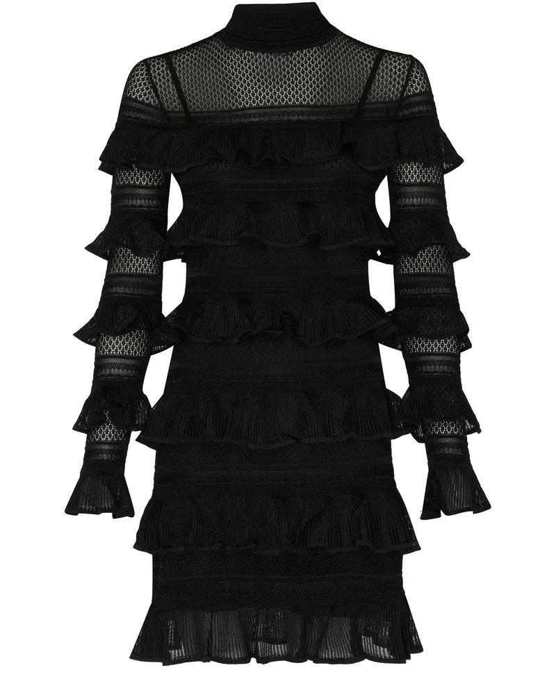 Zimmermann Crush Minikleid mit hohem Kragen und Rüschen 