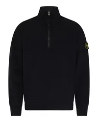 Stone Island Sweatshirt mit halbem Reißverschluss Black