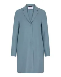 Harris Wharf London Cocoon coat in felted wool Blue