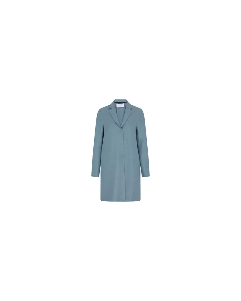 Harris Wharf London Cocoon coat in felted wool Blue