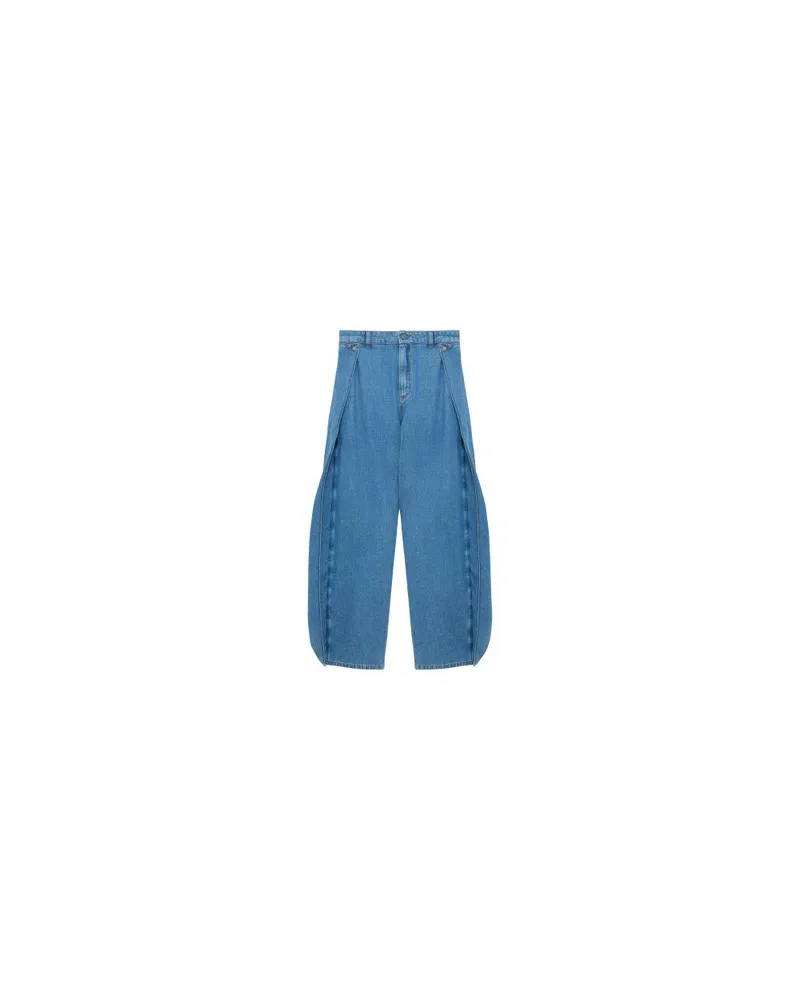 Loewe Jeansjacke mit Shearling-Kragen Blue