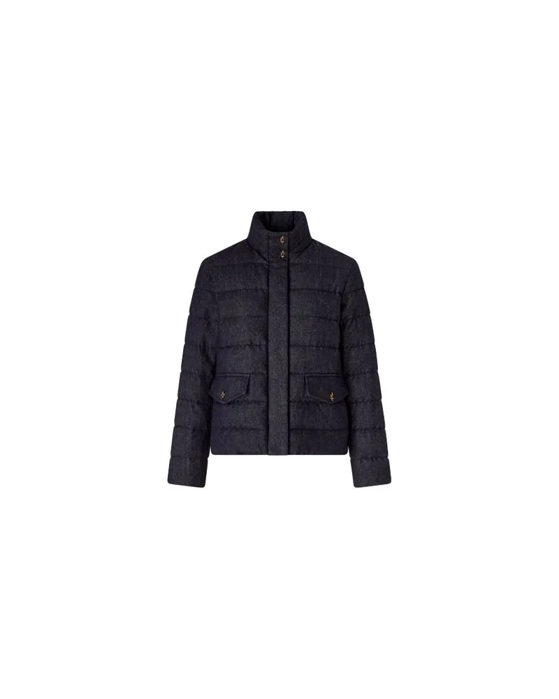 Loewe Jeansjacke mit Shearling-Kragen Blue