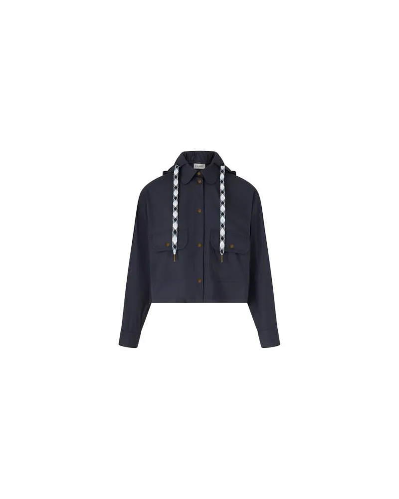 Loewe Jeansjacke mit Shearling-Kragen Blue