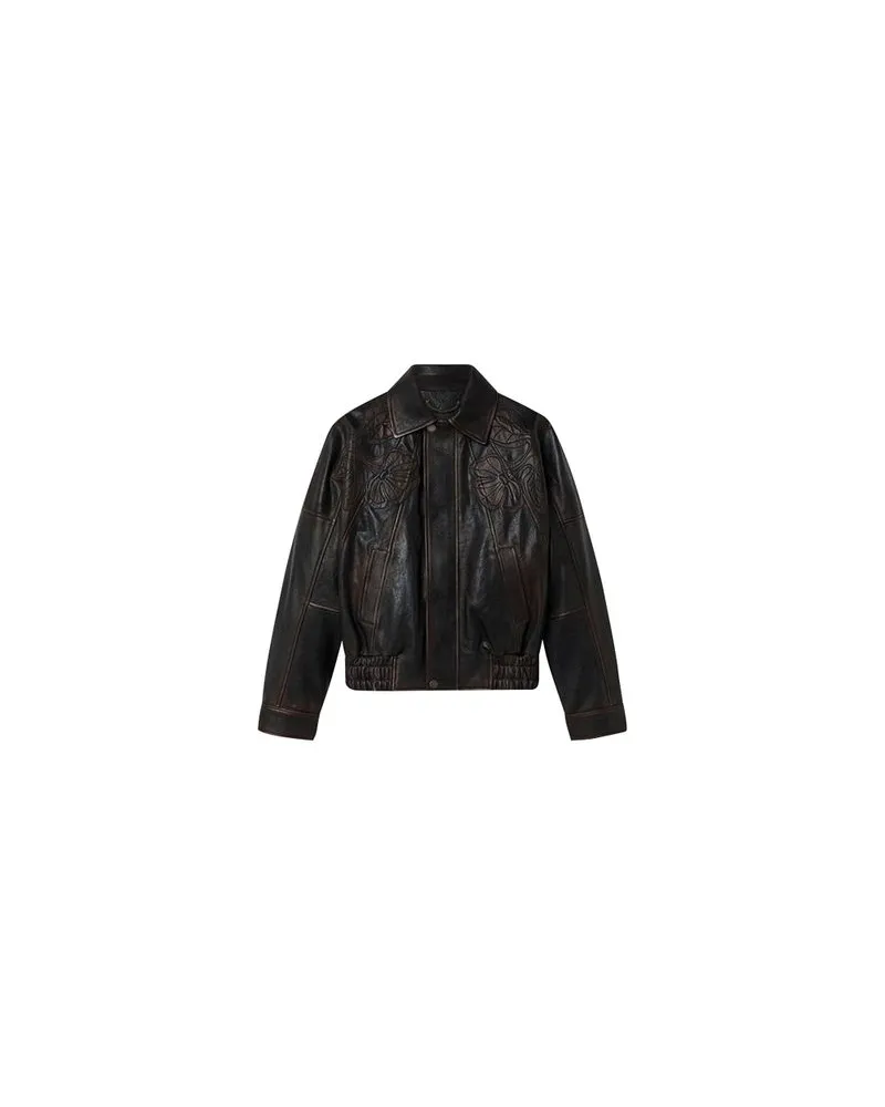 Loewe Jeansjacke mit Shearling-Kragen Blue