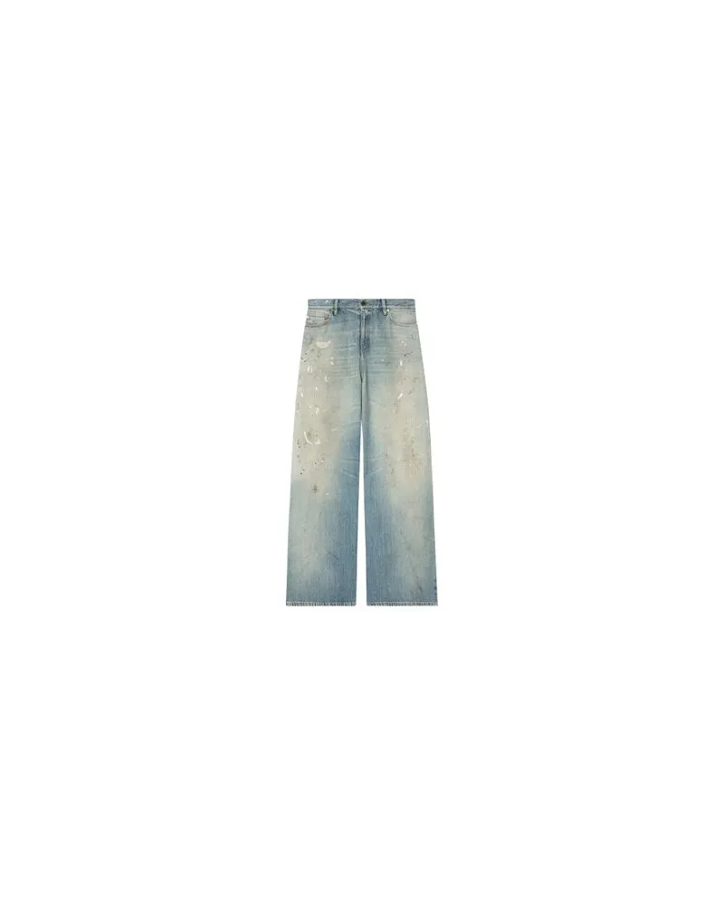 Loewe Jeansjacke mit Shearling-Kragen Blue