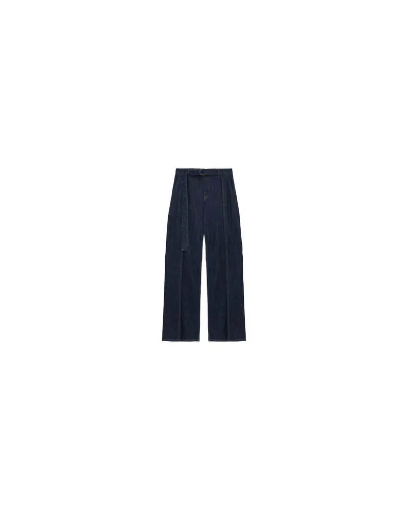 Loewe Jeansjacke mit Shearling-Kragen Blue