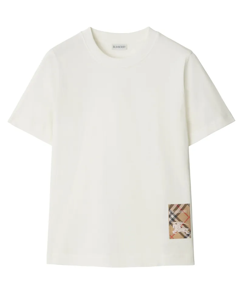 Burberry Baumwoll-T-Shirt mit Karoetikett 