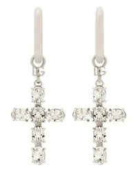 Dolce & Gabbana Creolen mit Kristall-Kreuz White