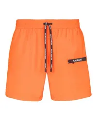 Balmain Badeshorts mit Logo Orange