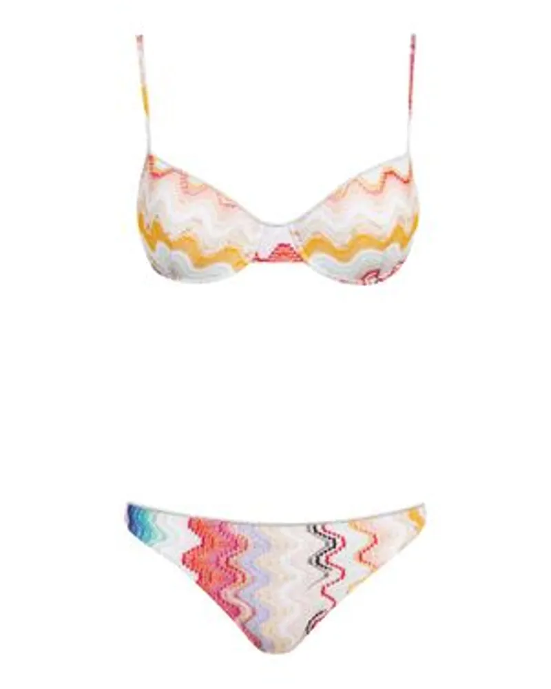 Missoni Häkelbikini mit Wellenmotiv und Lurex Multicolor