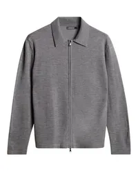 J.Lindeberg Merino-Cardigan mit Reißverschluss Kaleb Grey