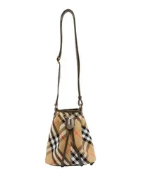 Burberry Mini Bucket Bag Check Beige