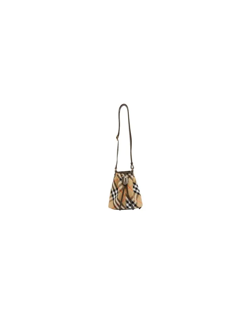 Burberry Mini Bucket Bag Check Beige