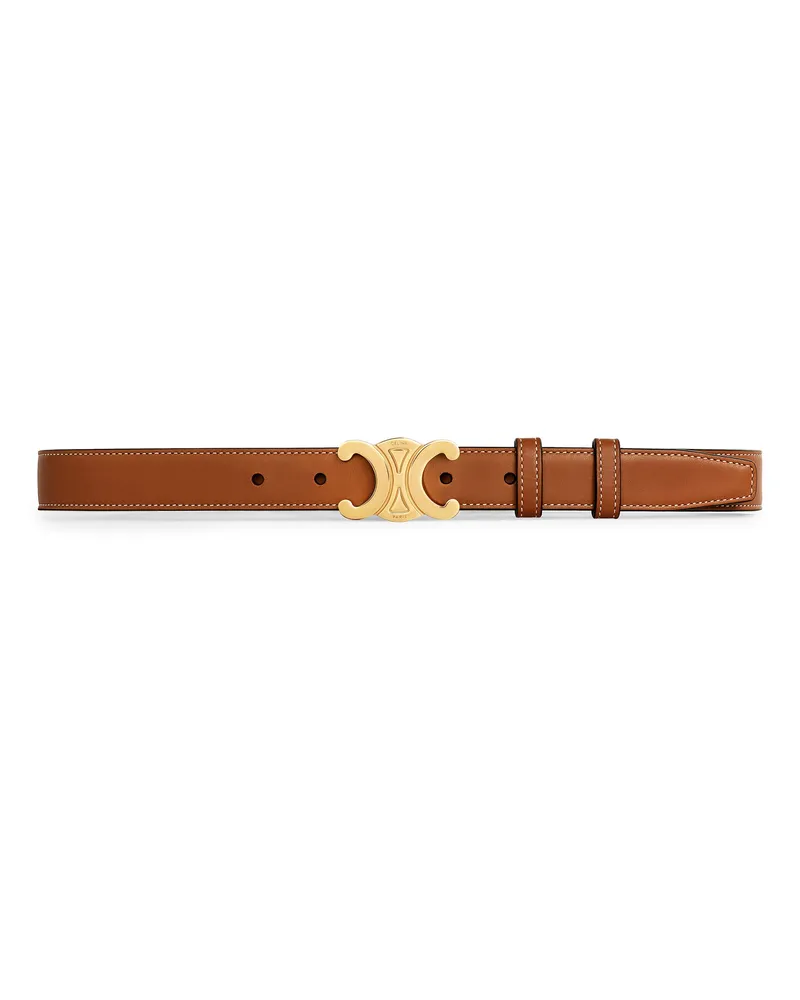 Celine Mittlerer Triomphe-Gürtel aus natürlichem Kalbsleder Beige