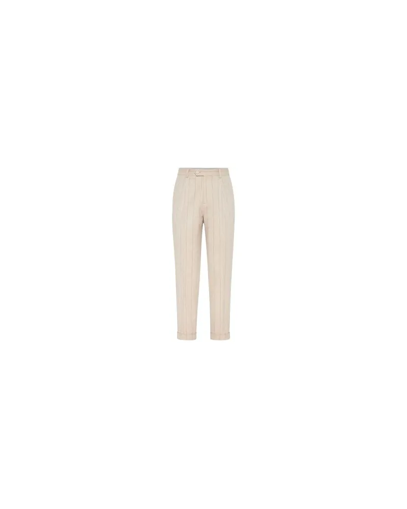 Brunello Cucinelli Hose in Leisure Fit mit Bundfalten Beige