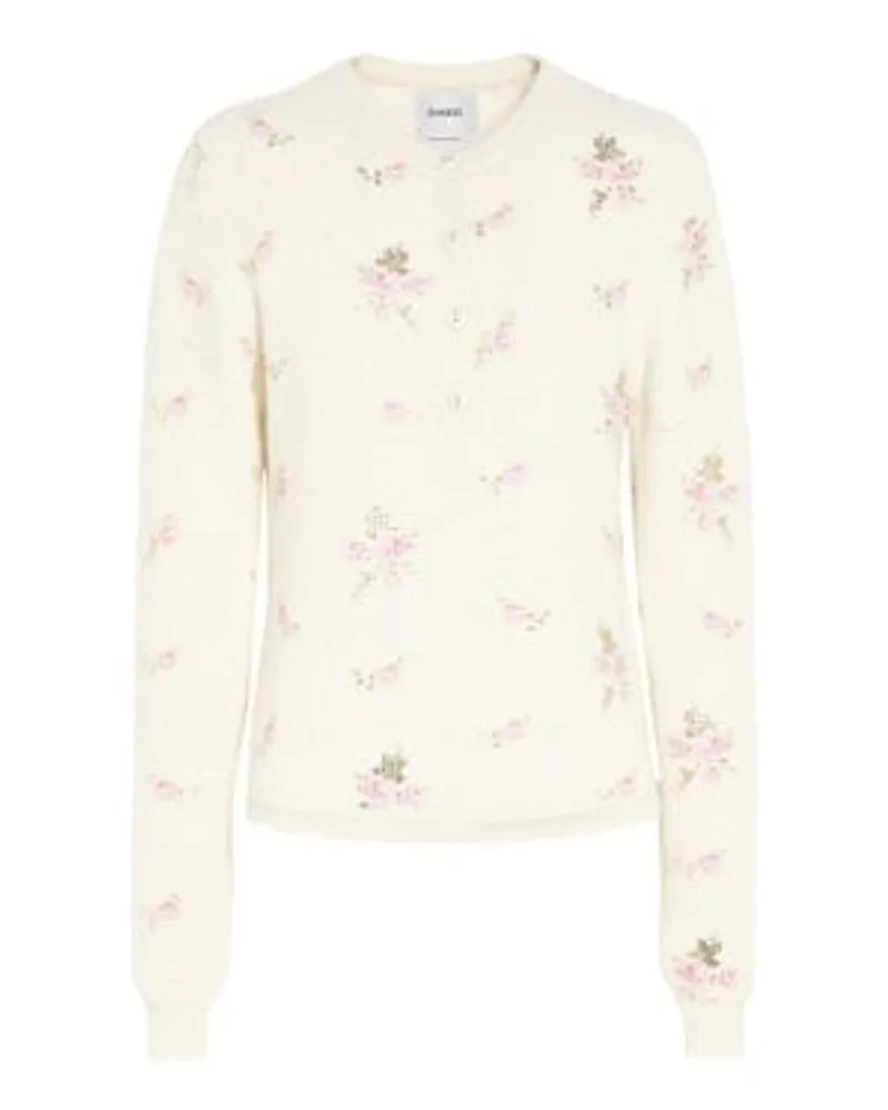 Barrie Kaschmir-Pullover mit floralem Print White