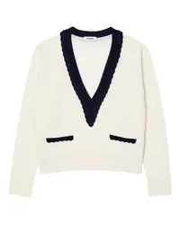 Sandro Pullover mit V-Ausschnitt White