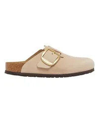 Birkenstock Mules Boston Big Buckle Beige