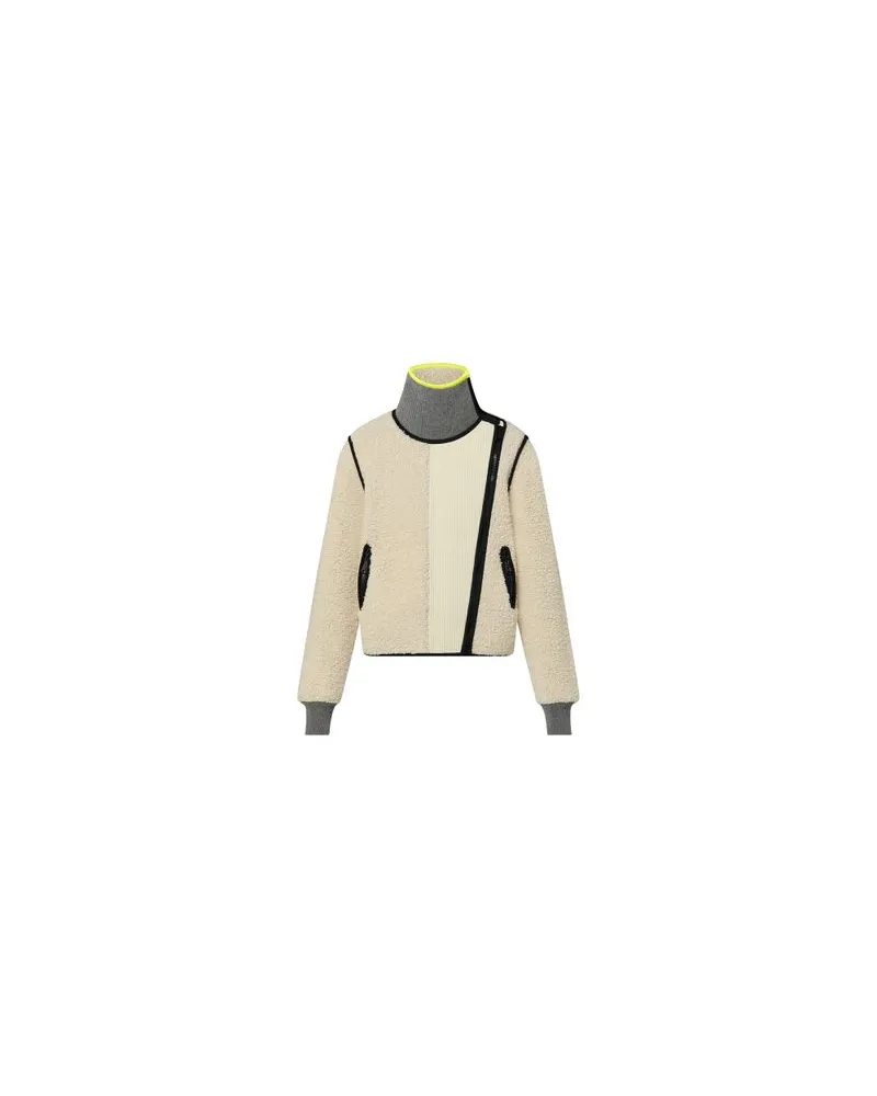 Louis Vuitton Shearling-Effect Zip-Up Jacket Beige