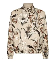 Dolce & Gabbana Florale Wendejacke mit hohem Halsausschnitt Multicolor