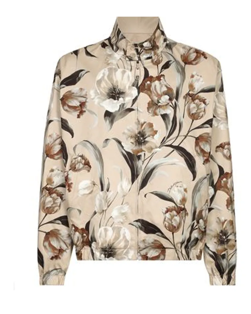 Dolce & Gabbana Florale Wendejacke mit hohem Halsausschnitt Multicolor