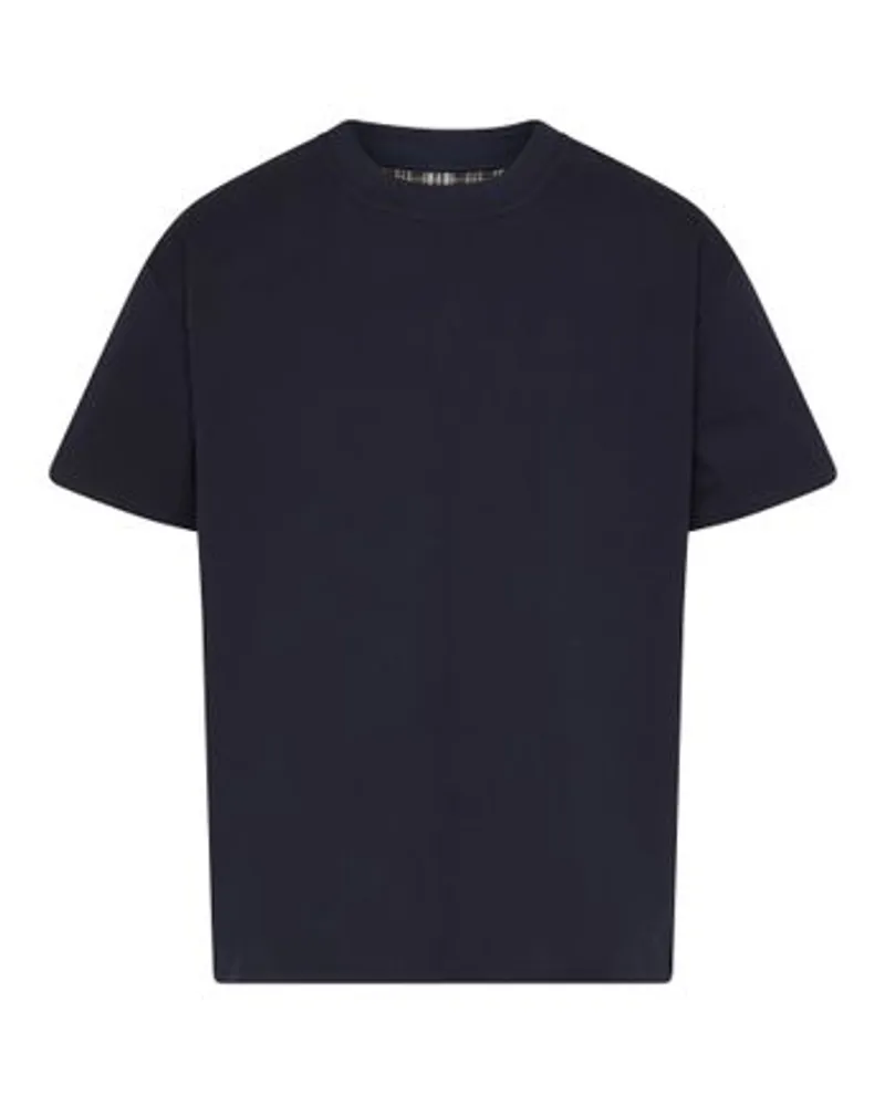 Bottega Veneta Doppellagiges gestreiftes T-Shirt Navy