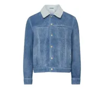 Jeansjacke mit Shearling-Kragen