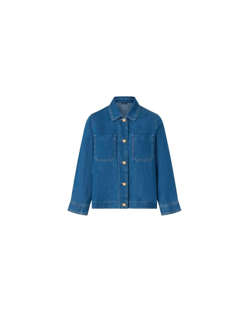 Yves Salomon Kultige Daunenjacke in „A"-Passform mit Plastron und Nerzfell Blue