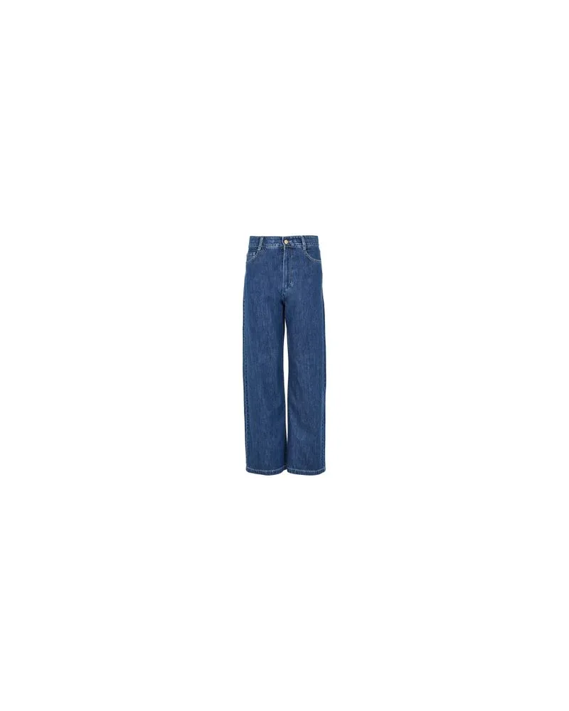 Yves Salomon Kultige Daunenjacke in „A"-Passform mit Plastron und Nerzfell Blue