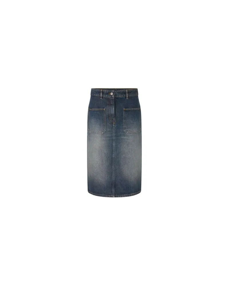 Yves Salomon Kultige Daunenjacke in „A"-Passform mit Plastron und Nerzfell Blue
