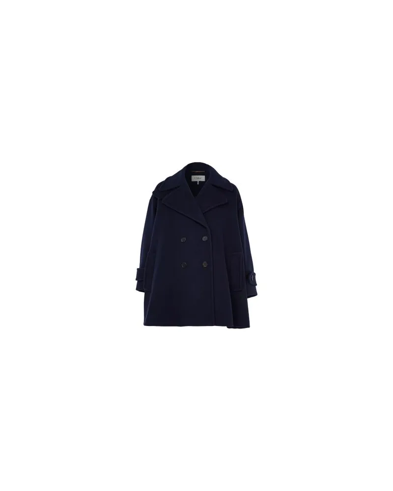 Chloé Zweireihiger Mantel Blue