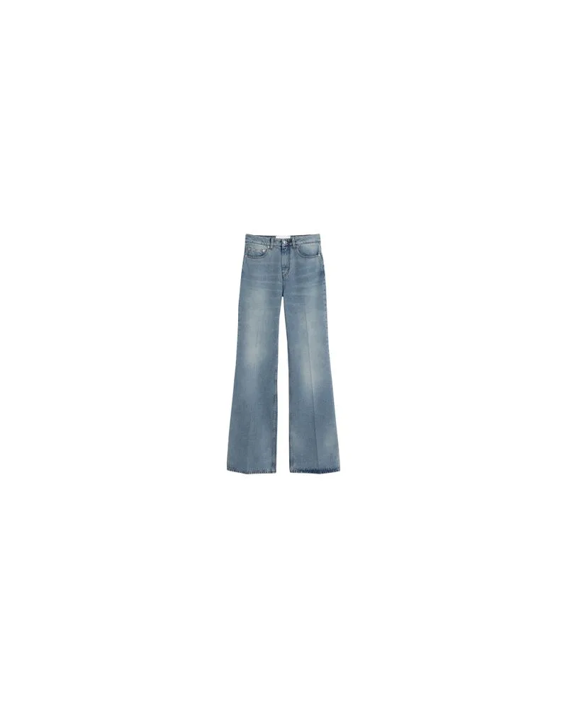 Yves Salomon Kultige Daunenjacke in „A"-Passform mit Plastron und Nerzfell Blue