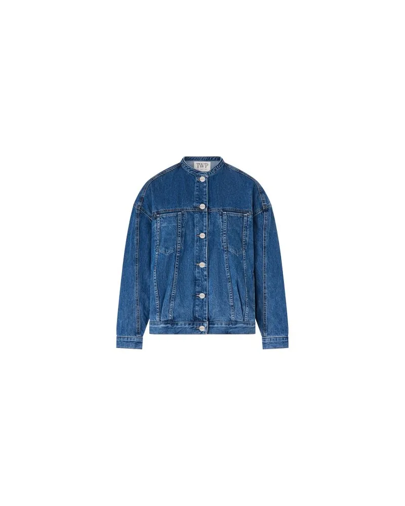 Yves Salomon Kultige Daunenjacke in „A"-Passform mit Plastron und Nerzfell Blue