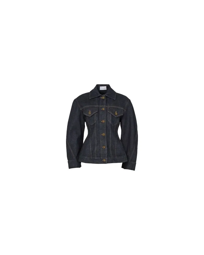 Yves Salomon Kultige Daunenjacke in „A"-Passform mit Plastron und Nerzfell Blue
