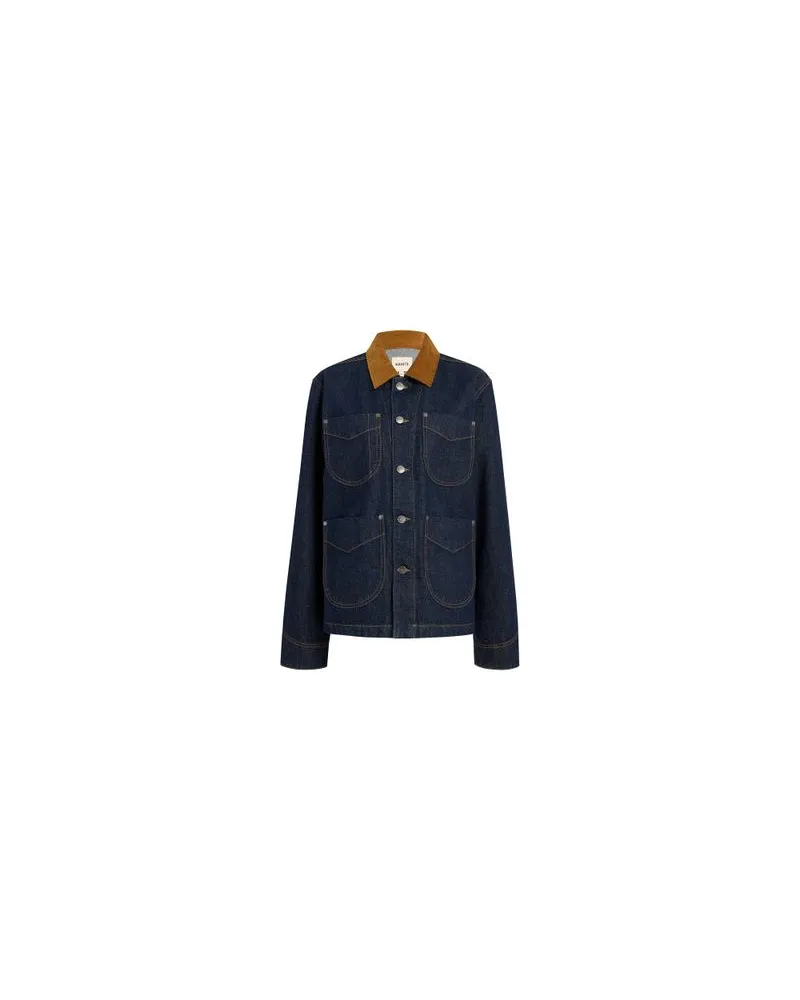 Yves Salomon Kultige Daunenjacke in „A"-Passform mit Plastron und Nerzfell Blue