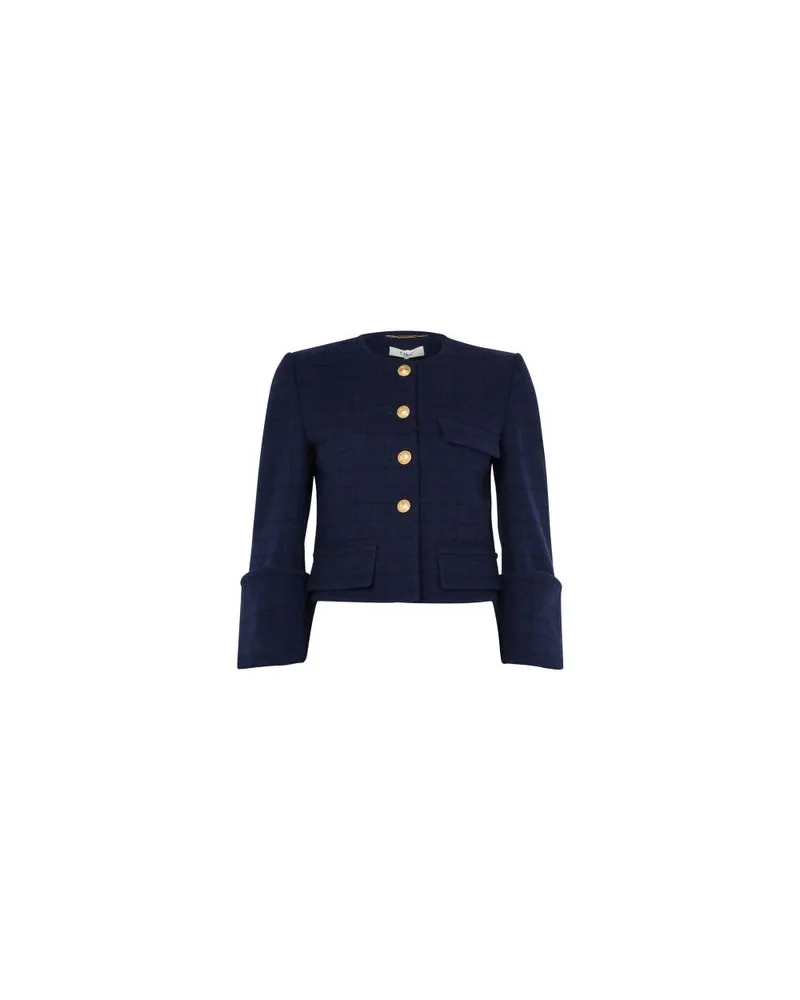 Yves Salomon Kultige Daunenjacke in „A"-Passform mit Plastron und Nerzfell Blue