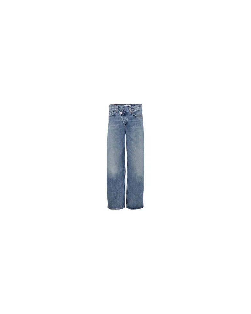 Yves Salomon Kultige Daunenjacke in „A"-Passform mit Plastron und Nerzfell Blue