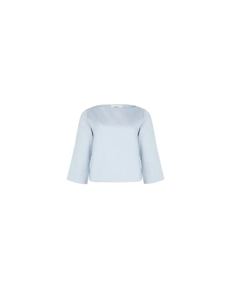 Yves Salomon Kultige Daunenjacke in „A"-Passform mit Plastron und Nerzfell Blue