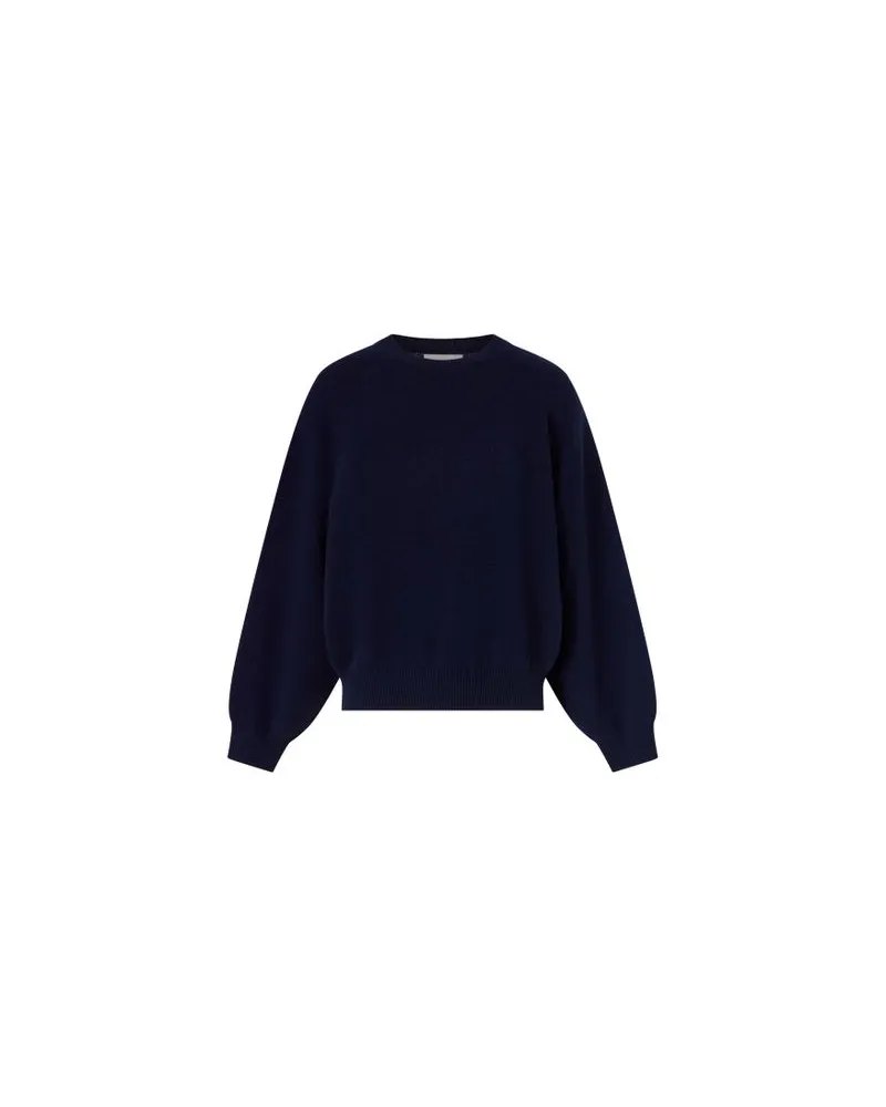 Yves Salomon Kultige Daunenjacke in „A"-Passform mit Plastron und Nerzfell Blue