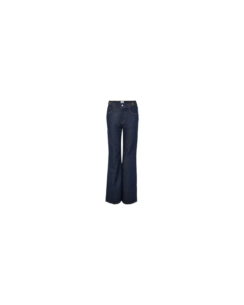 Yves Salomon Kultige Daunenjacke in „A"-Passform mit Plastron und Nerzfell Blue