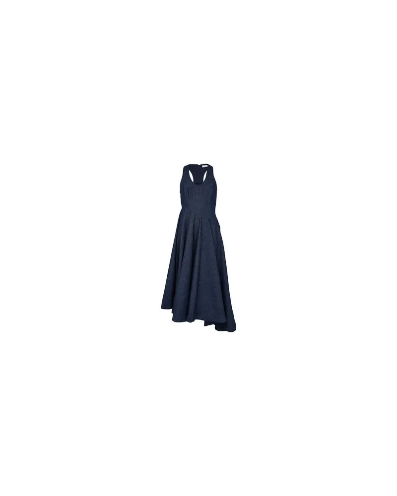 Yves Salomon Kultige Daunenjacke in „A"-Passform mit Plastron und Nerzfell Blue