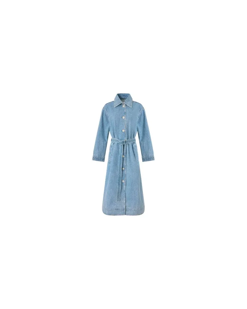 Yves Salomon Kultige Daunenjacke in „A"-Passform mit Plastron und Nerzfell Blue