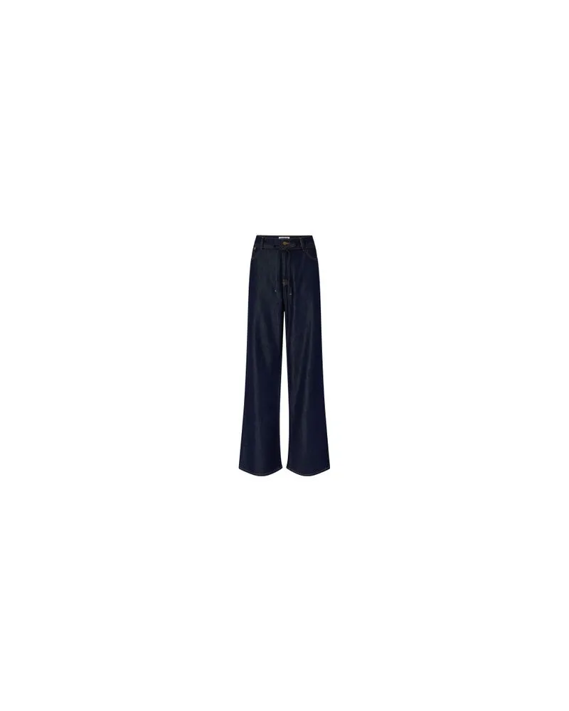 Yves Salomon Kultige Daunenjacke in „A"-Passform mit Plastron und Nerzfell Blue