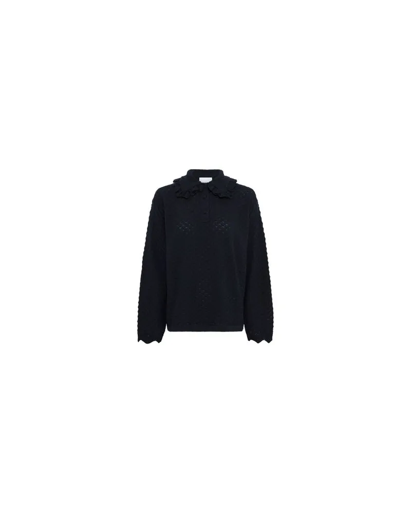 Yves Salomon Kultige Daunenjacke in „A"-Passform mit Plastron und Nerzfell Blue