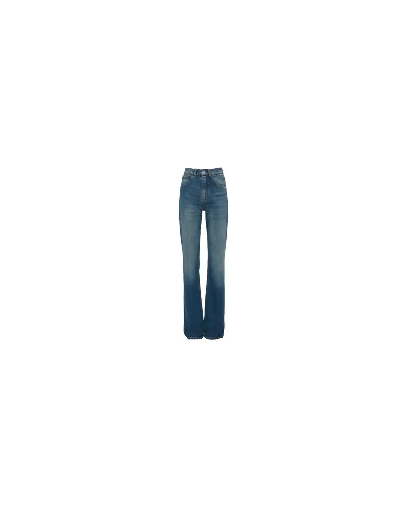 Yves Salomon Kultige Daunenjacke in „A"-Passform mit Plastron und Nerzfell Blue
