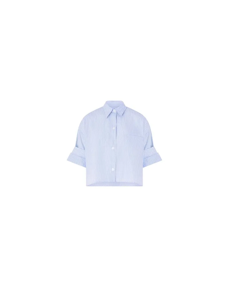 Yves Salomon Kultige Daunenjacke in „A"-Passform mit Plastron und Nerzfell Blue