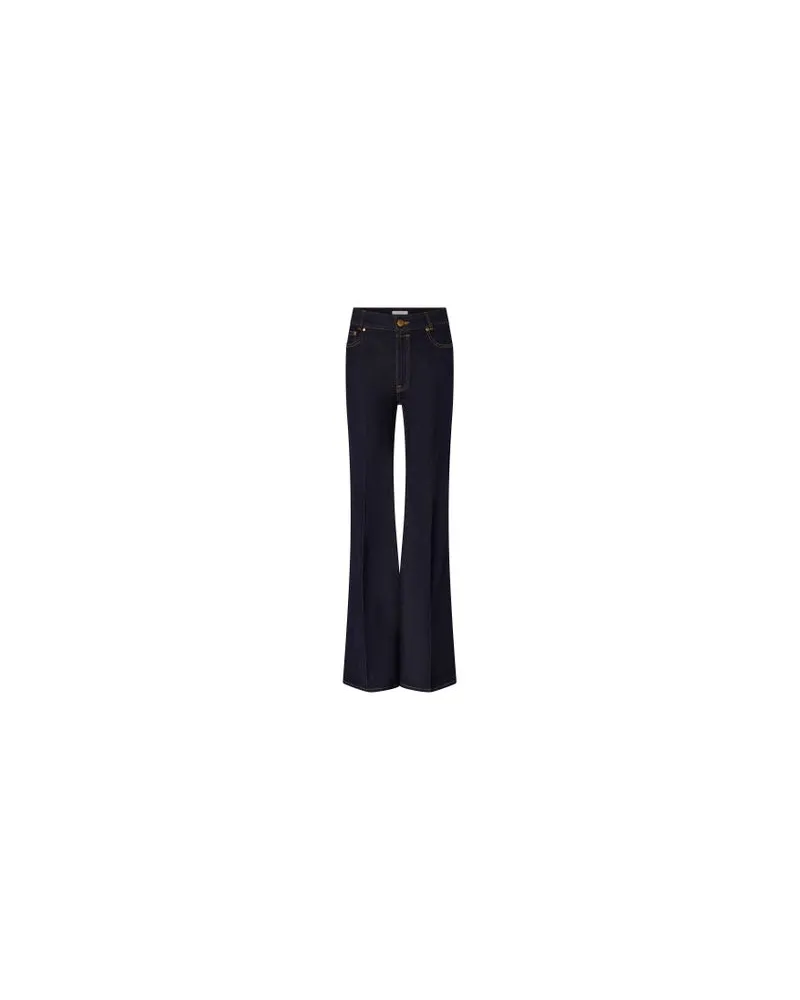 Yves Salomon Kultige Daunenjacke in „A"-Passform mit Plastron und Nerzfell Blue