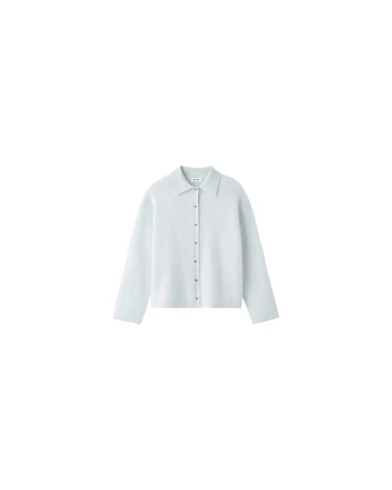 Yves Salomon Kultige Daunenjacke in „A"-Passform mit Plastron und Nerzfell Blue