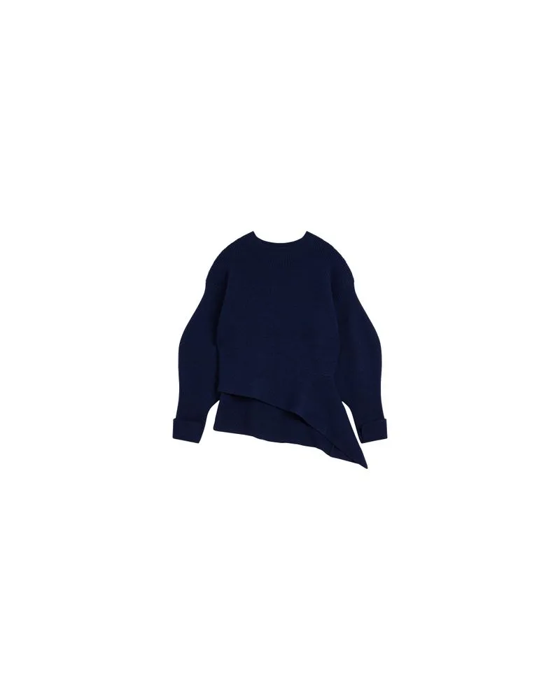 Yves Salomon Kultige Daunenjacke in „A"-Passform mit Plastron und Nerzfell Blue