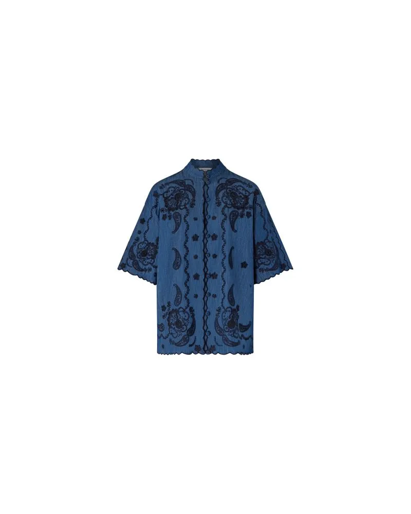 Chloé Zweireihiger Mantel Blue